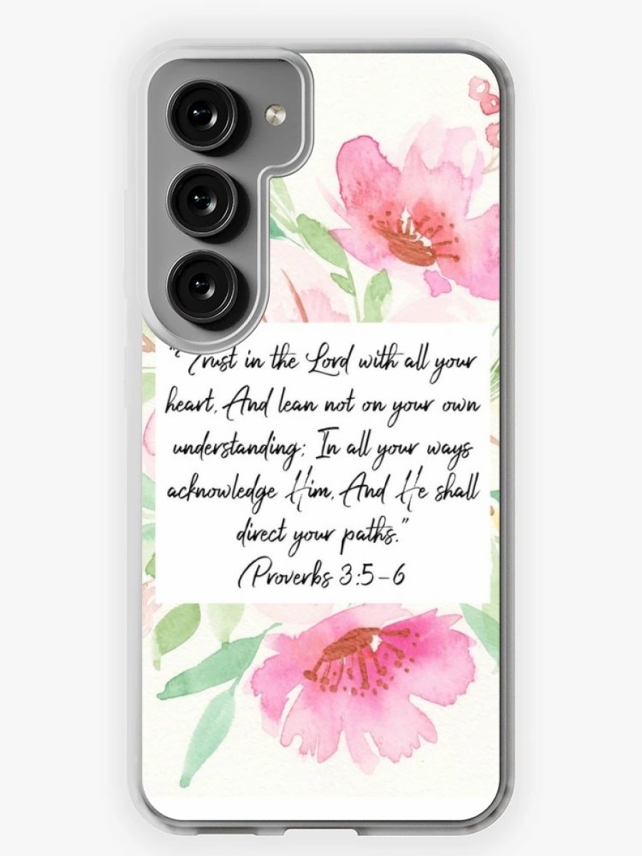 Redbubble Trust In The Lord With All Your Heart | Proverbs 3:5,6 | Scripture Art Samsung Galaxy Phone Case Hot