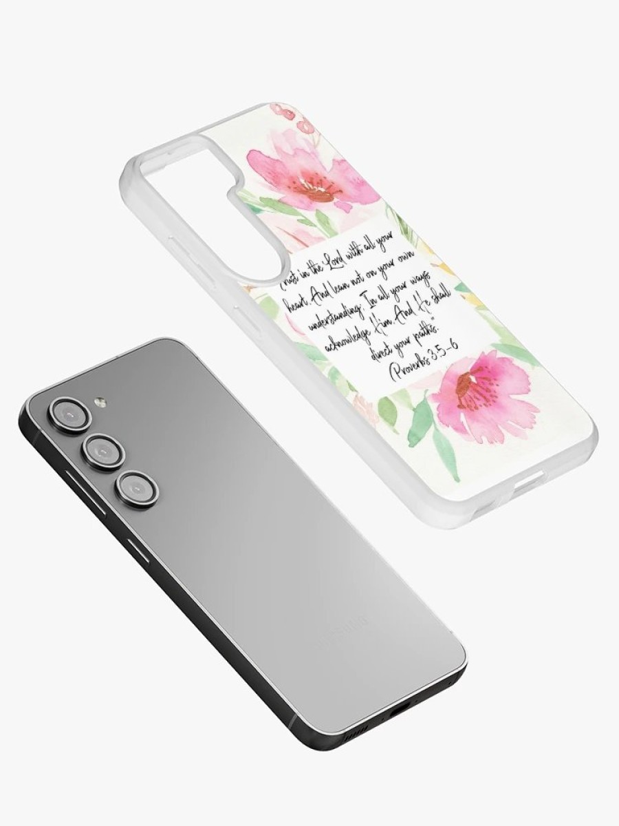 Redbubble Trust In The Lord With All Your Heart | Proverbs 3:5,6 | Scripture Art Samsung Galaxy Phone Case Hot