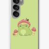 Redbubble Kawaii Frog With Mushroom Hat: Cottagecore Aesthetic, Toadstool And Snail Companion, Perfect For Frogge Lovers Samsung Galaxy Phone Case Wholesale