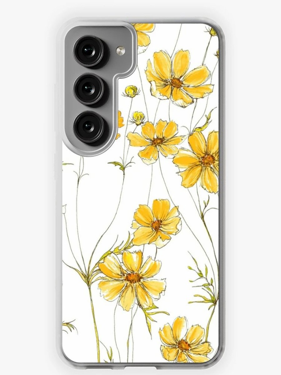 Redbubble Yellow Cosmos Flowers Samsung Galaxy Phone Case Clearance