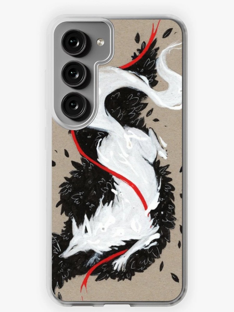 Redbubble White Fox Ribbons Samsung Galaxy Phone Case Clearance