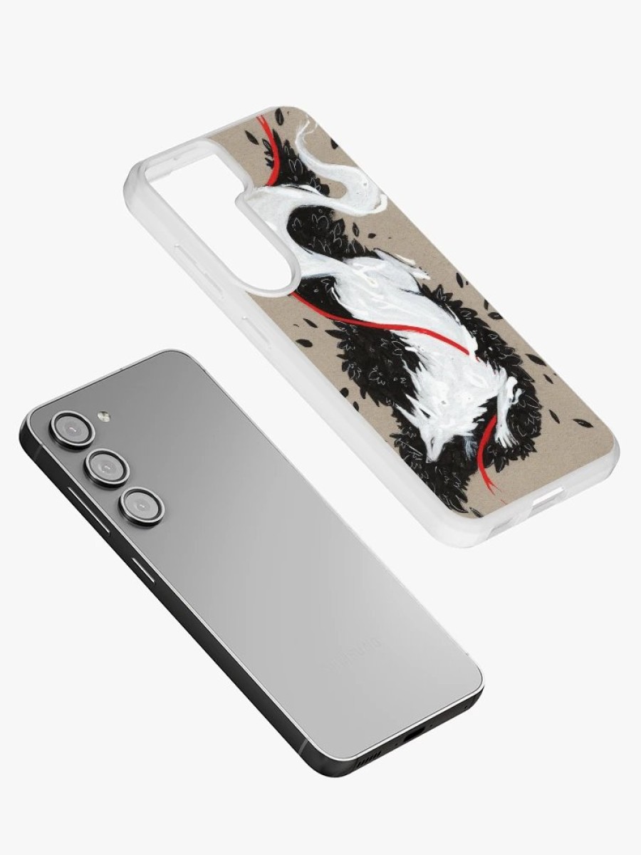 Redbubble White Fox Ribbons Samsung Galaxy Phone Case Clearance