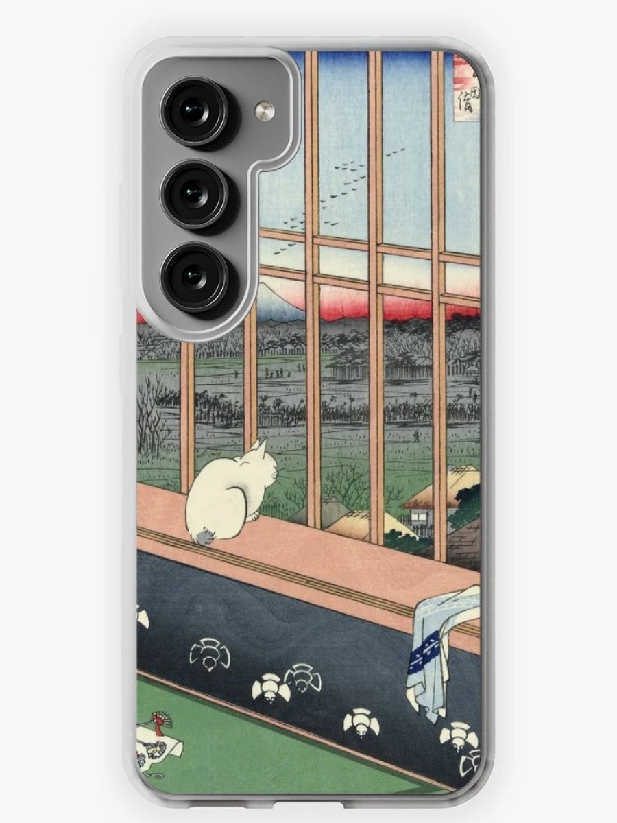 Redbubble Utagawa Hiroshige Japanese Woodblock Cat Print Samsung Galaxy Phone Case Wholesale