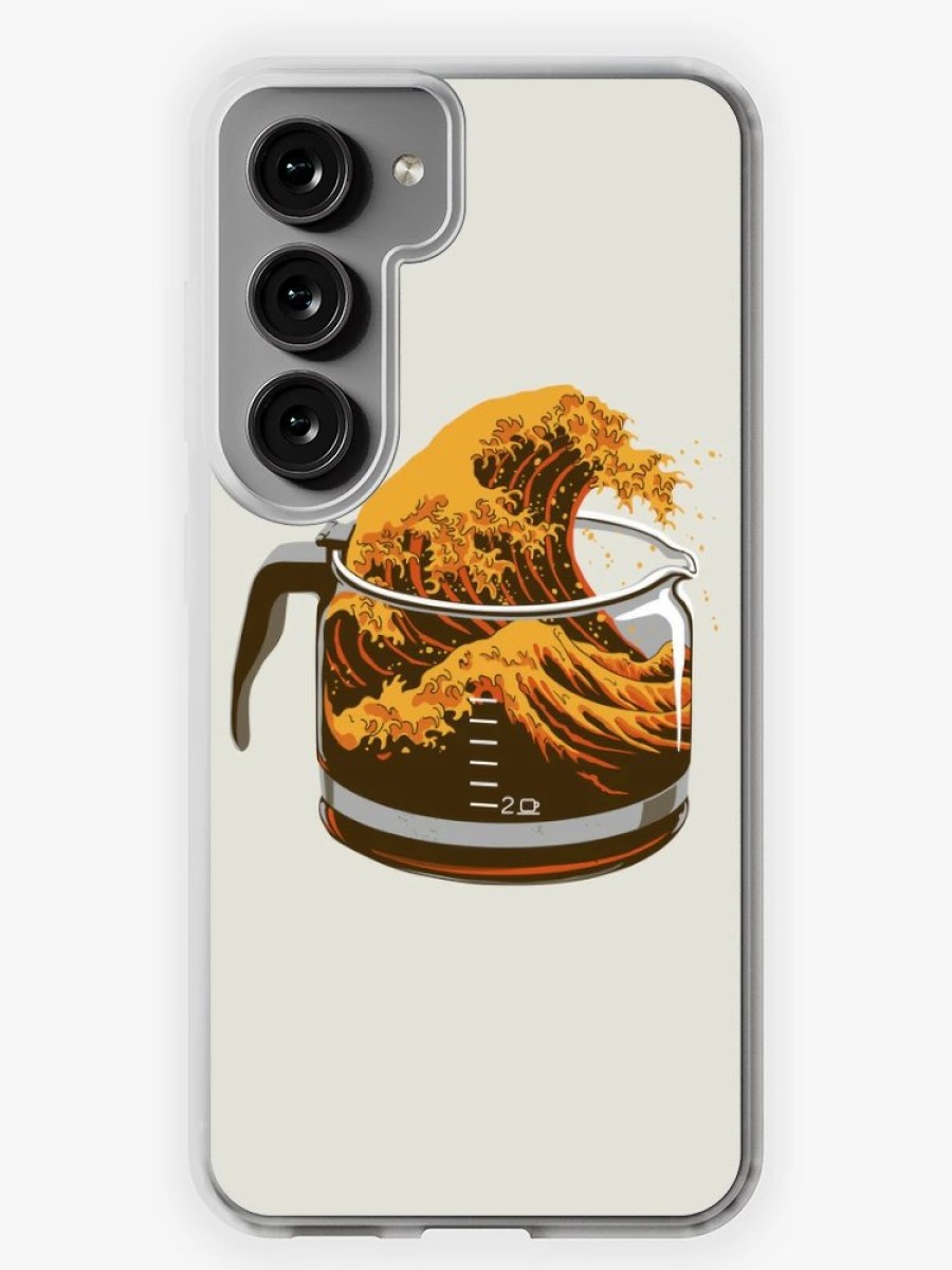 Redbubble The Great Wave Of Caffeine Samsung Galaxy Phone Case Wholesale