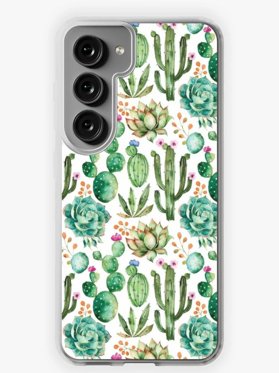 Redbubble Watercolor Cactus Pattern Samsung Galaxy Phone Case Clearance