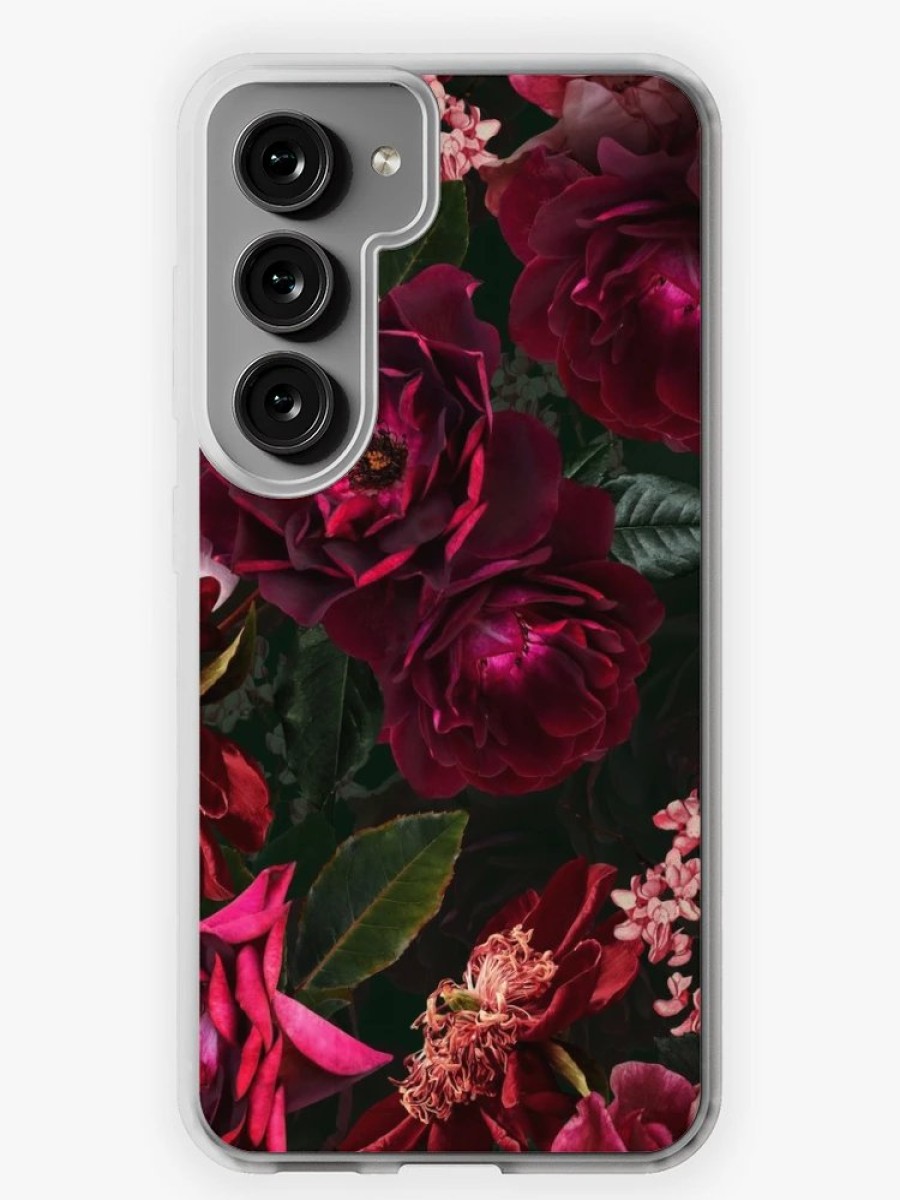 Redbubble Antique Midnight Botanical Flower Rose Botanical Night Garden Samsung Galaxy Phone Case Clearance