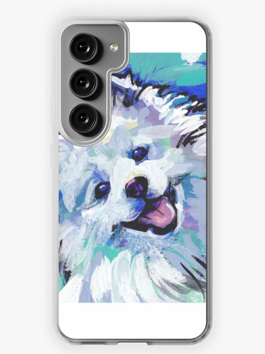 Redbubble American Eskimo Bright Colorful Pop Art Samsung Galaxy Phone Case New