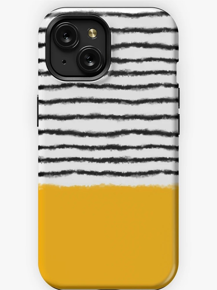 Redbubble Watercolor Lines Yellow Black Iphone Case Online