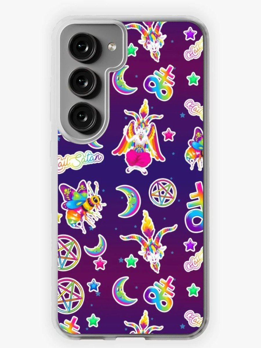 Redbubble 1997 Neon Rainbow Baphomet Samsung Galaxy Phone Case New