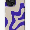 Redbubble Retro Liquid Swirl Abstract Pattern Square In Cobalt Blue And Beige Iphone Case Wholesale