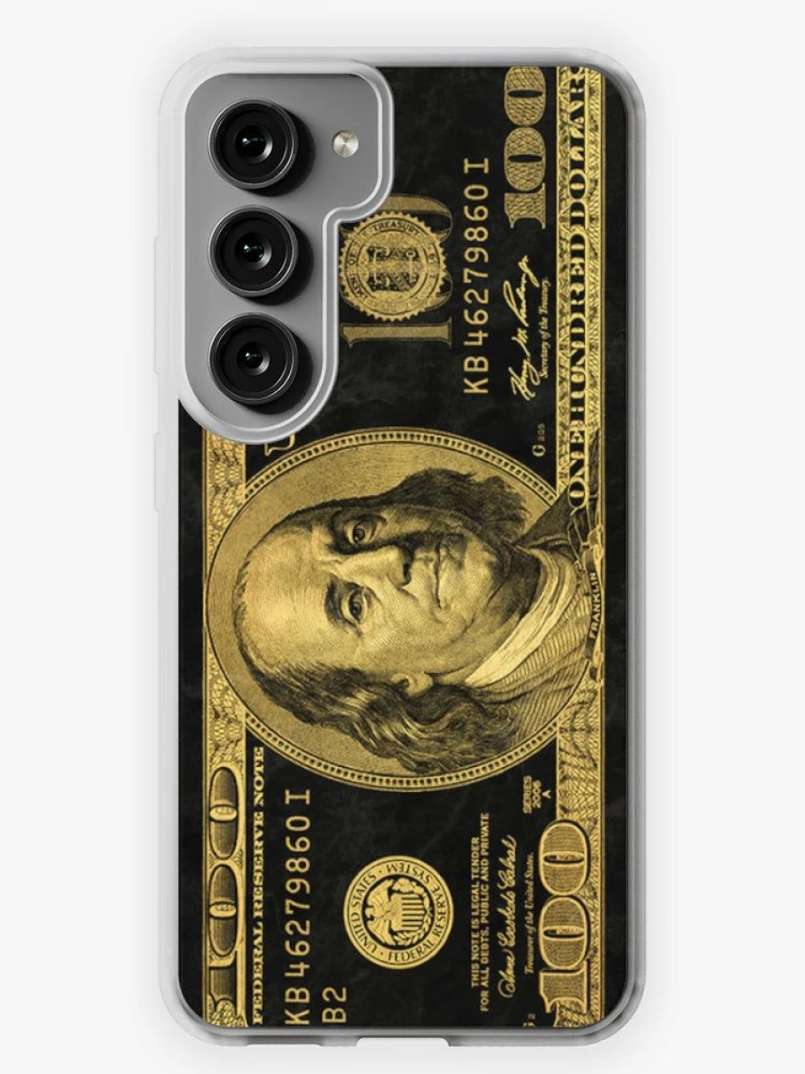 Redbubble 100 Dollar Bill Black Gold Samsung Galaxy Phone Case Best