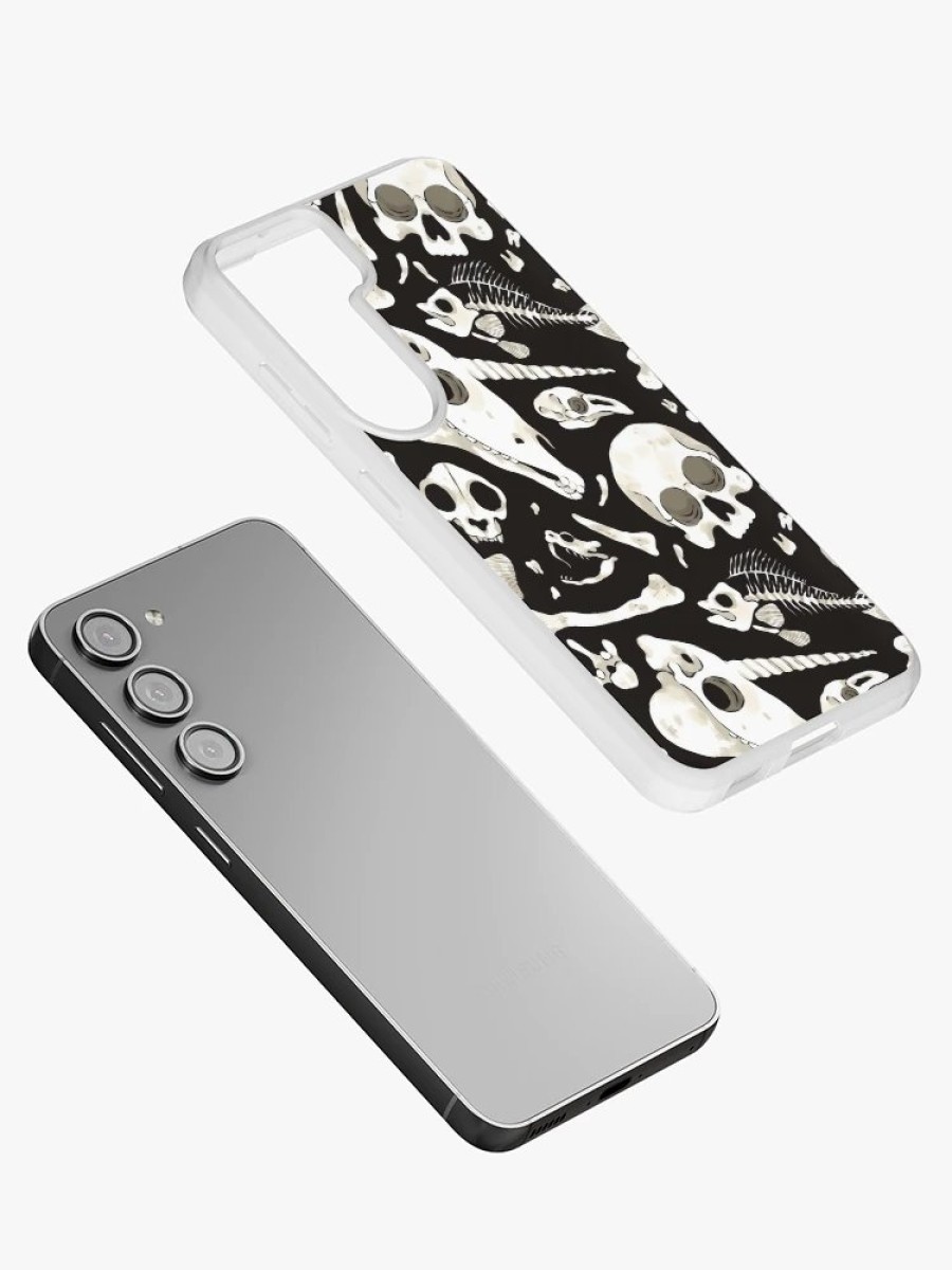 Redbubble Black Skulls And Bones - Wunderkammer Samsung Galaxy Phone Case New