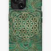 Redbubble Flower Of Life In Lotus - Malachite And Gold Iphone Case Hot