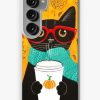 Redbubble Autumn Pumpkin Coffee Cat Samsung Galaxy Phone Case Hot