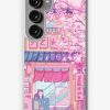 Redbubble Cute Cats' Cafe And The Pink Cherry Trees Blossom Samsung Galaxy Phone Case New