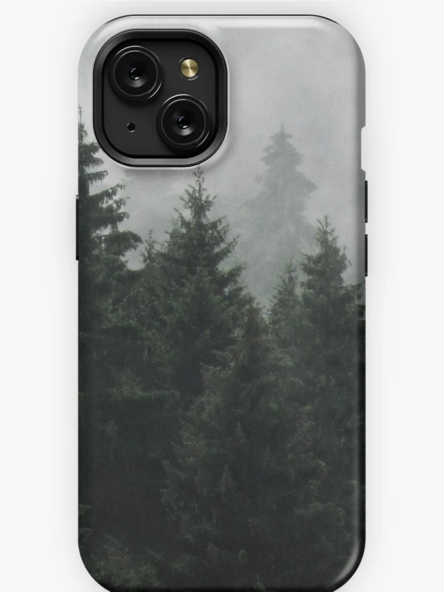 Redbubble Waiting For // Misty Foggy Fairytale Forest With Cascadia Trees Covered In Magic Fog Iphone Case Online