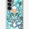 Redbubble Ocean Aqua Art Nouveau Pattern With Peach Flowers Samsung Galaxy Phone Case New