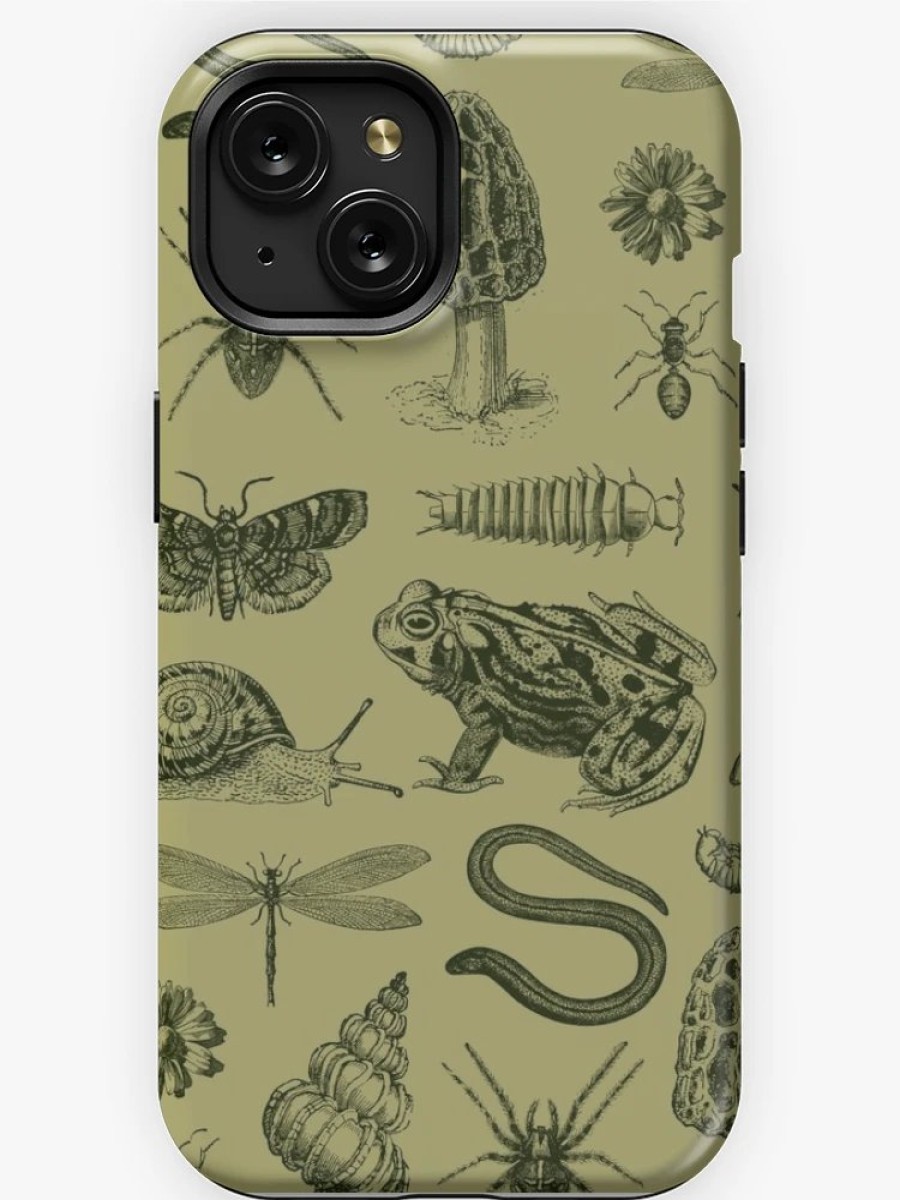 Redbubble Vintage Biology Nature Lover Collection: Frog, Mushroom, Snail, Moth Insects For Science And Natural History Iphone Case Wholesale