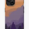 Redbubble Watercolor Art Sunset In Mountains , Purple, Lilac, Orange Texture Design. Purple Iphone Or Samsung Phone Case & Cover Iphone Case Best