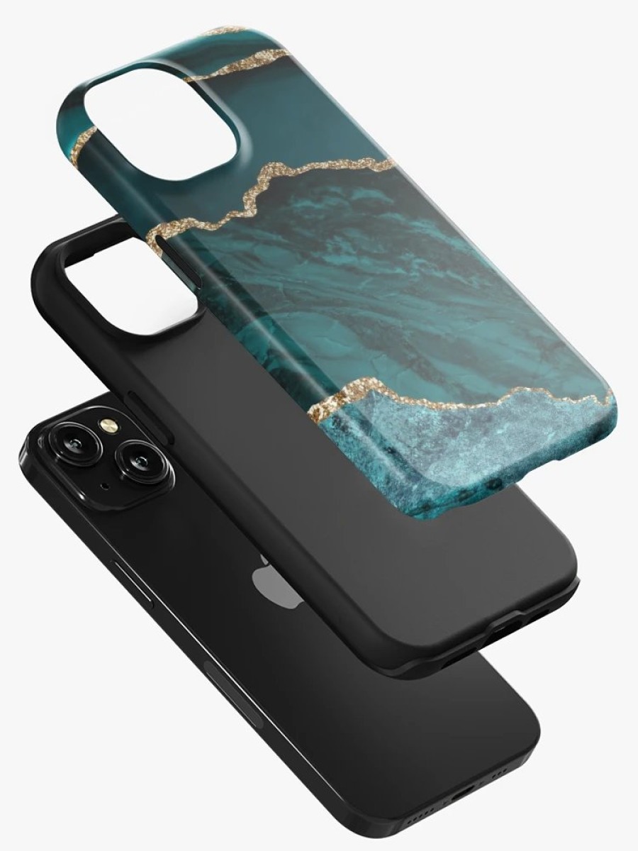 Redbubble Amazing Blue And Teal Faux Malachite Marble Iphone Case New