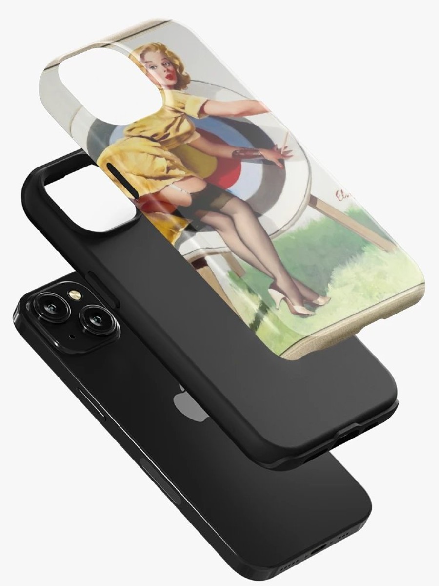 Redbubble Off Target By Gil Elvgren Vintage Remastered Xzendor7 Old Masters Art Reproductions Iphone Case New