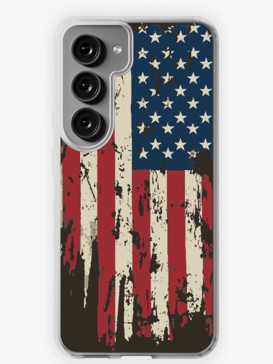 Redbubble Vintage Distressed Usa Flag Samsung Galaxy Phone Case New