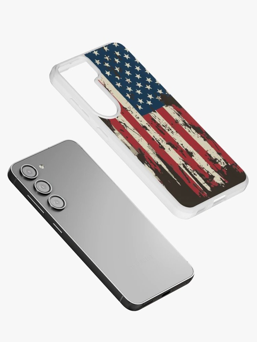 Redbubble Vintage Distressed Usa Flag Samsung Galaxy Phone Case New