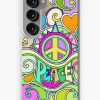 Redbubble Psychedelic Hippy Retro Peace Art Samsung Galaxy Phone Case New