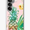 Redbubble Hawaii | Vintage Tropical Botanical Jungle | Floral Watercolor Blush Pastel Pineapple Palm Painting Samsung Galaxy Phone Case Best