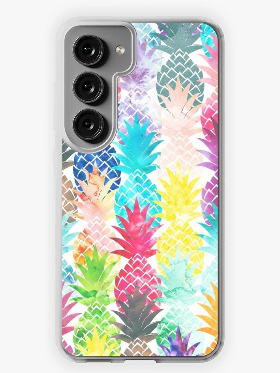 Redbubble Hawaiian Pineapple Pattern Tropical Watercolor Samsung Galaxy Phone Case Best