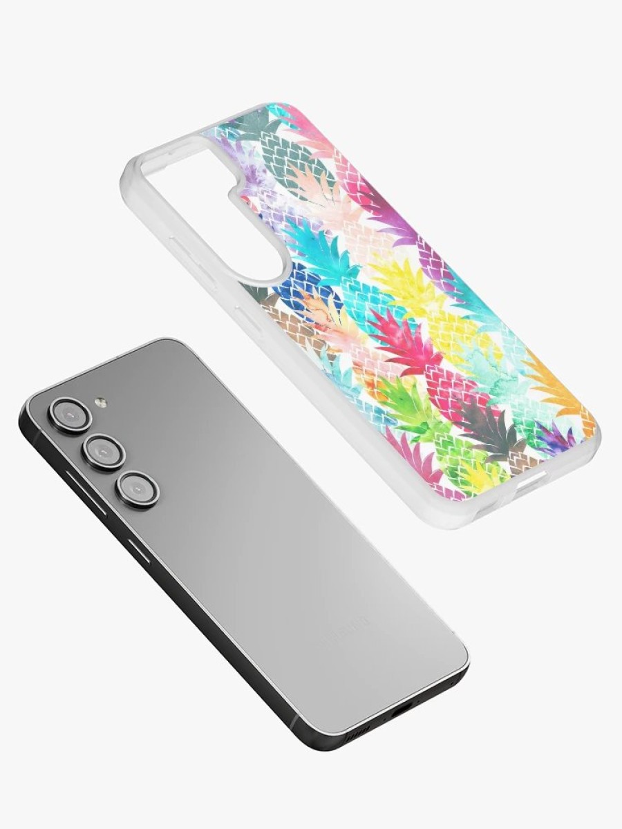 Redbubble Hawaiian Pineapple Pattern Tropical Watercolor Samsung Galaxy Phone Case Best