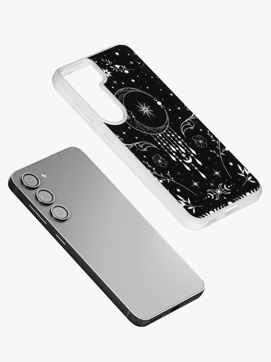 Redbubble Celestial Crescent Moon With Floral Accents And Moon Phase Samsung Galaxy Phone Case Online