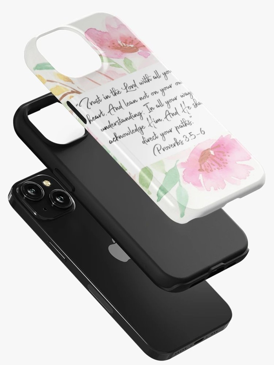 Redbubble Trust In The Lord With All Your Heart | Proverbs 3:5,6 | Scripture Art Iphone Case Online