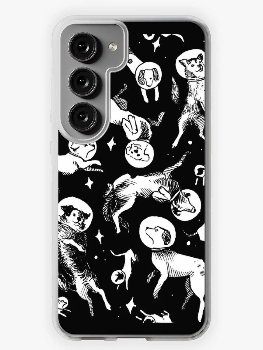 Redbubble Space Dogs (Black Background) Samsung Galaxy Phone Case Clearance