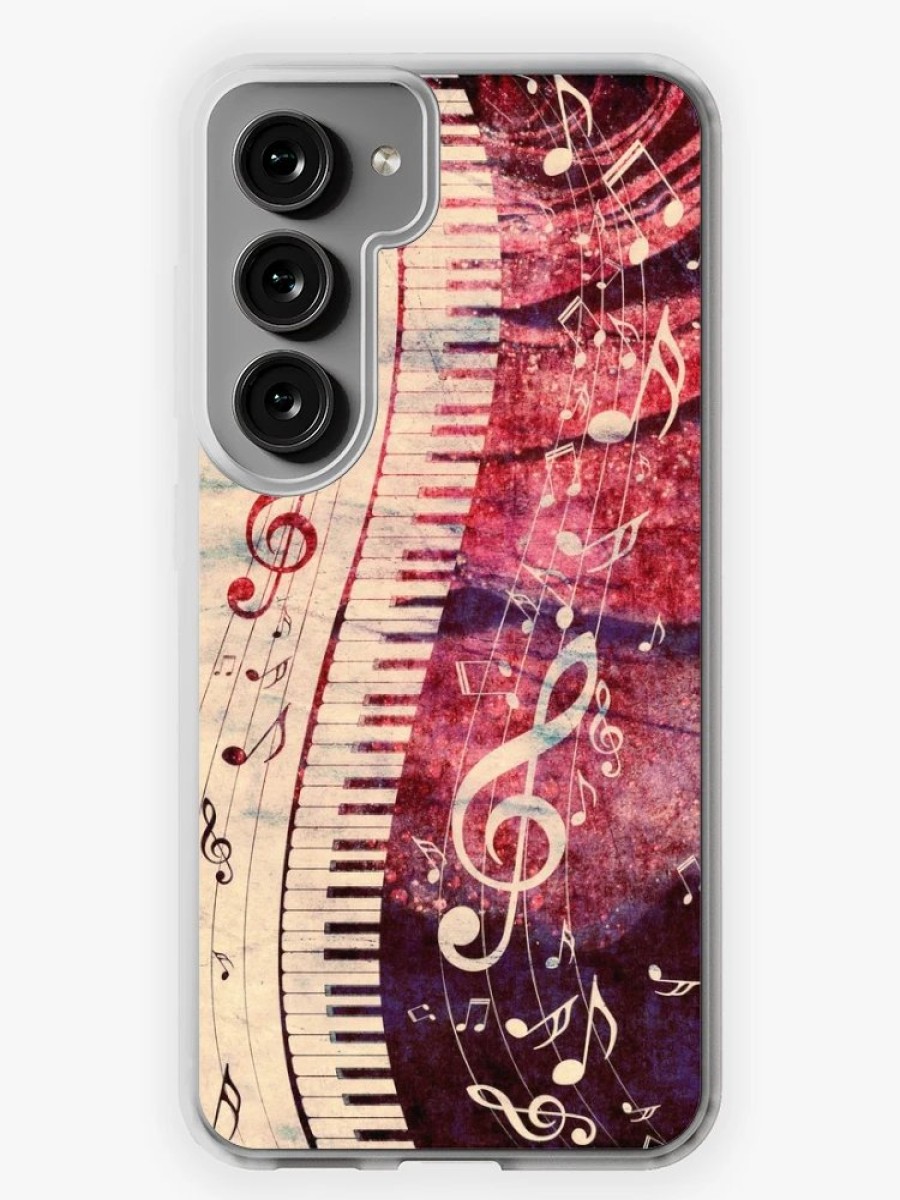 Redbubble Piano Keyboard With Music Notes Grunge Samsung Galaxy Phone Case Clearance