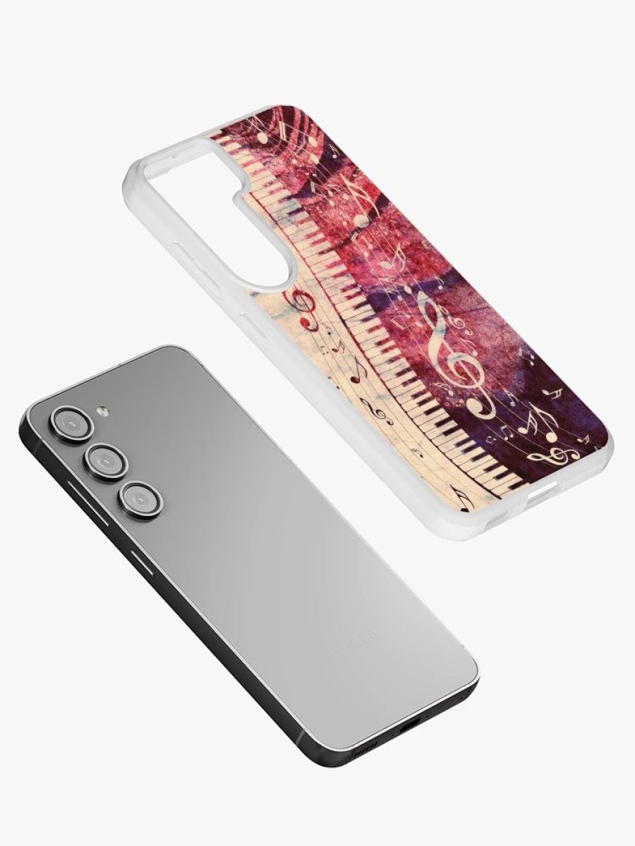 Redbubble Piano Keyboard With Music Notes Grunge Samsung Galaxy Phone Case Clearance