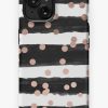 Redbubble Girly Rose Gold Confetti Black Watercolor Stripes Iphone Case Clearance