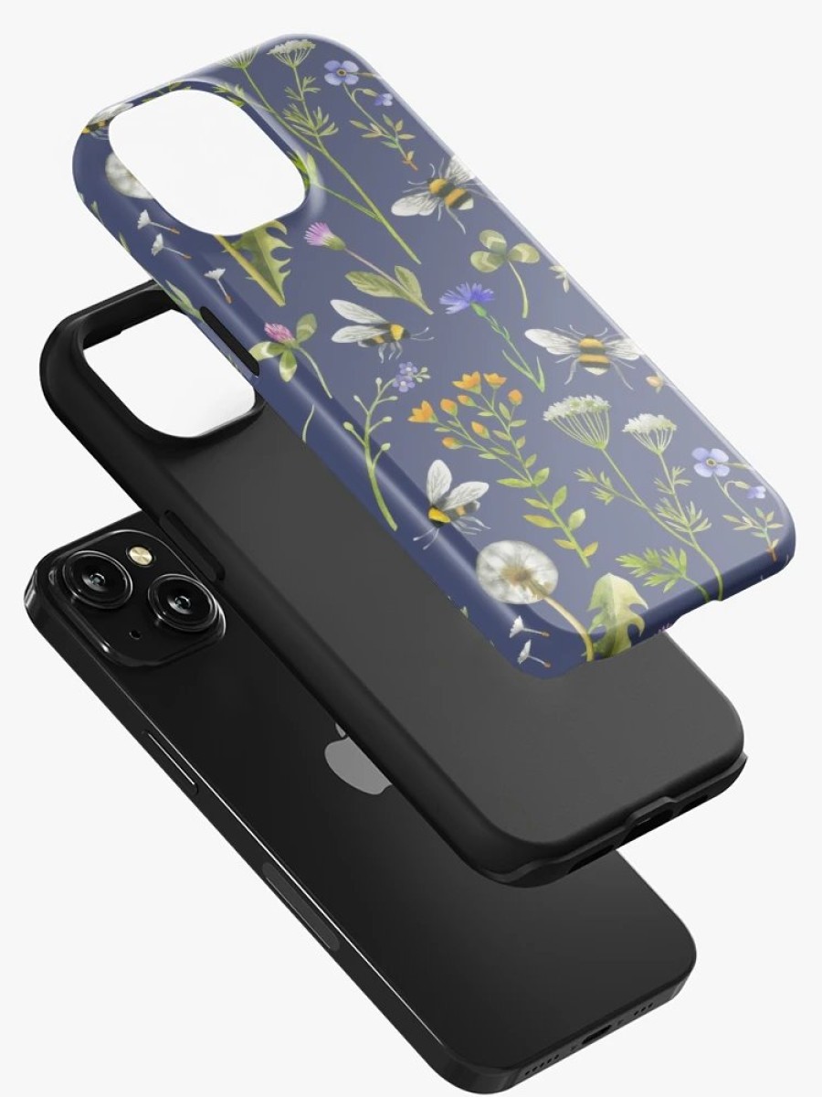 Redbubble Bees And Wildflowers / Dark Blue Iphone Case Online