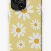 Redbubble Spring Daisies Floral Retro Pattern On Yellow Iphone Case Hot