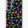 Redbubble Fun Dinosaur Pattern (Black Background) Samsung Galaxy Phone Case Online