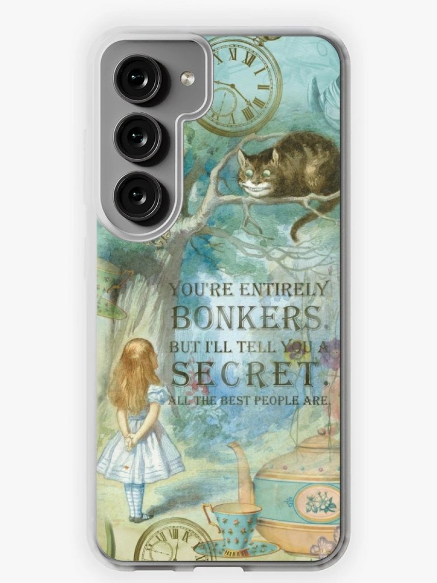 Redbubble Wonderland - Bonkers Quote- Alice In Wonderland Samsung Galaxy Phone Case Online