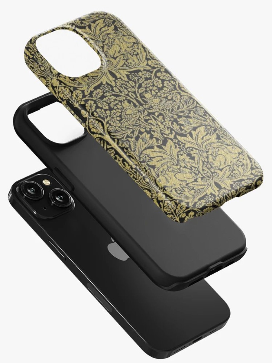 Redbubble William Morris Rabbit And Bird Gold And Black Iphone Case Best