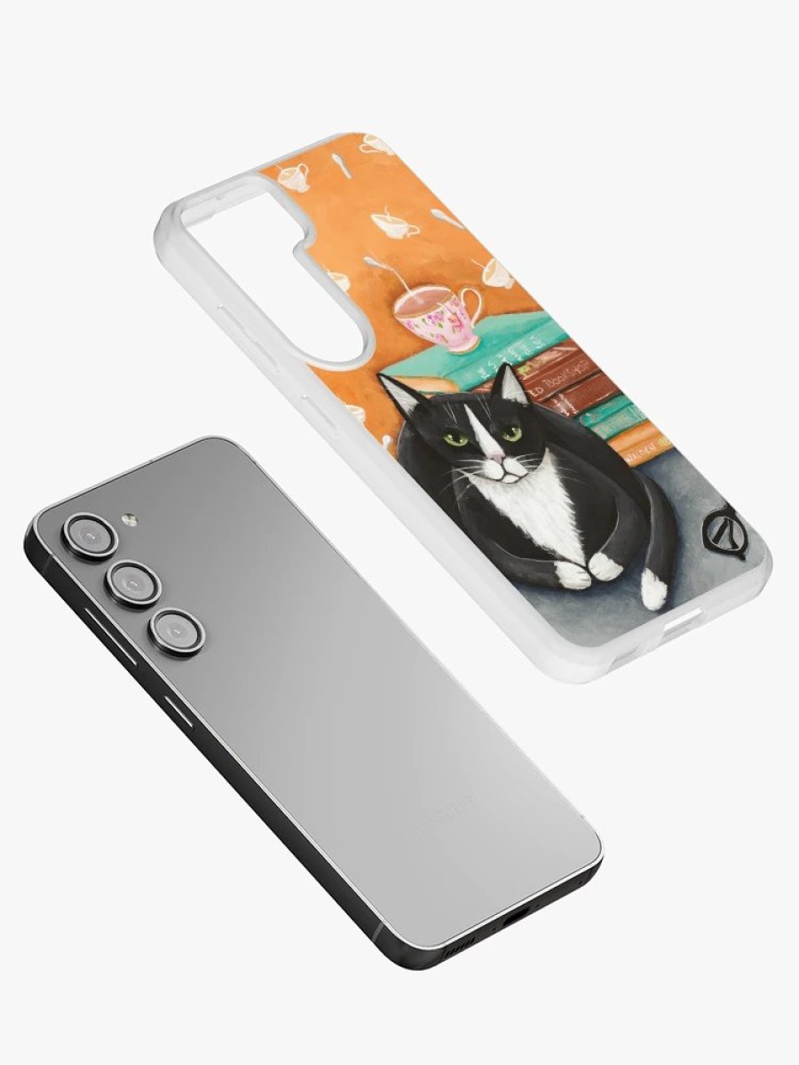 Redbubble Tea, Books, And Cats Samsung Galaxy Phone Case Wholesale