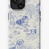 Redbubble Country Dogs Toile With Collie, Aussie And Jack Russell Terrier In Blue And White Iphone Case Online