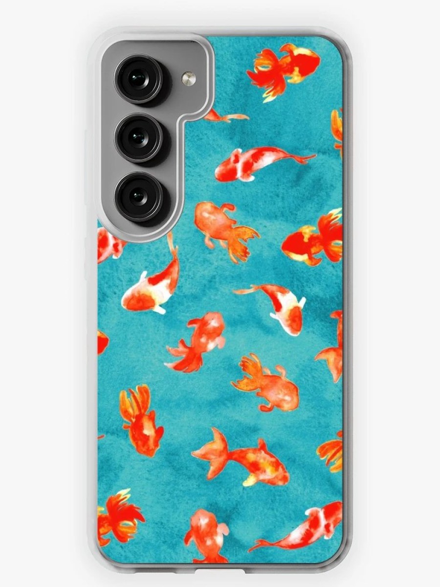 Redbubble Watercolor Goldfish Pond Samsung Galaxy Phone Case Wholesale