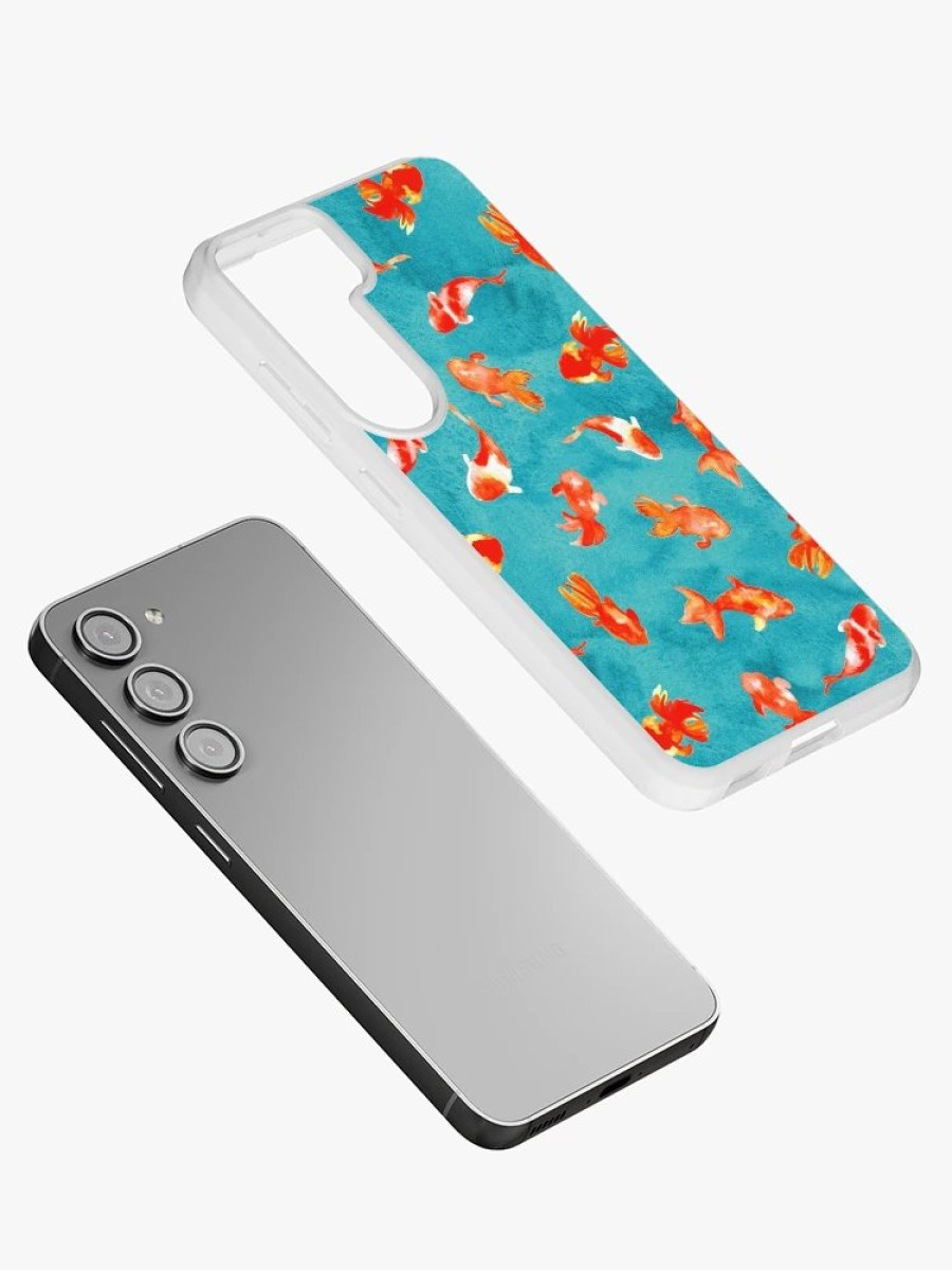 Redbubble Watercolor Goldfish Pond Samsung Galaxy Phone Case Wholesale