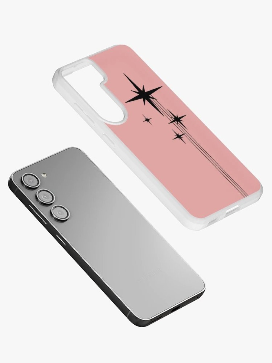 Redbubble 1950S Atomic Age Retro Starbursts In 50S Pink And Black Samsung Galaxy Phone Case New