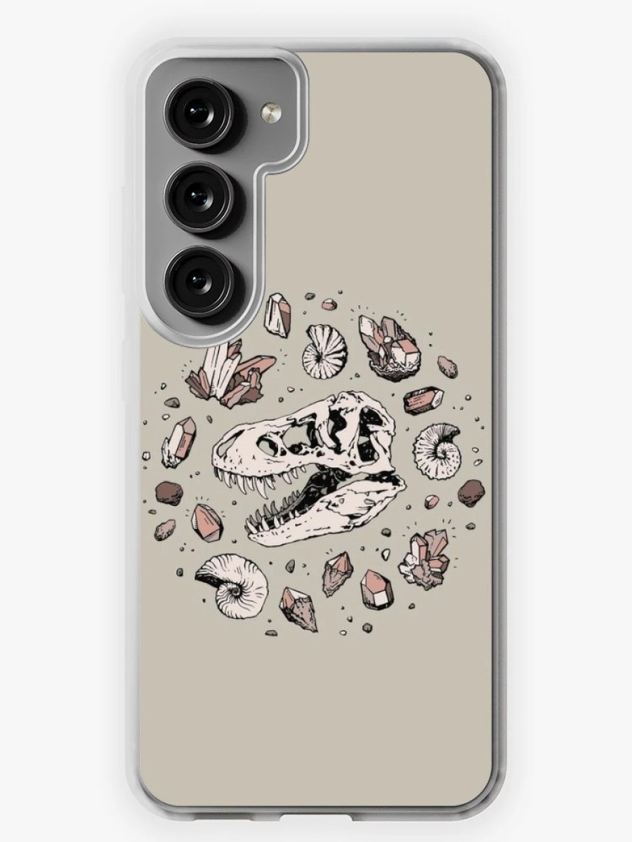 Redbubble Geo-Rex Vortex | Rose Quartz | Dinosaur Skull Fossil Art Samsung Galaxy Phone Case Hot