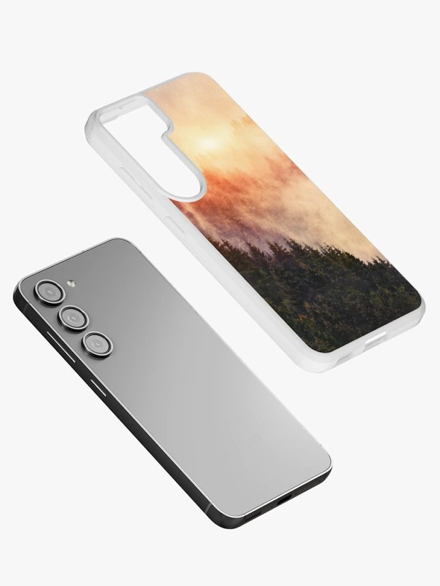 Redbubble In My Other World // Sunrise In A Romantic Misty Foggy Autumn Fairytale Wilderness Forest With Trees Covered In Fog And Sunlight Samsung Galaxy Phone Case Online