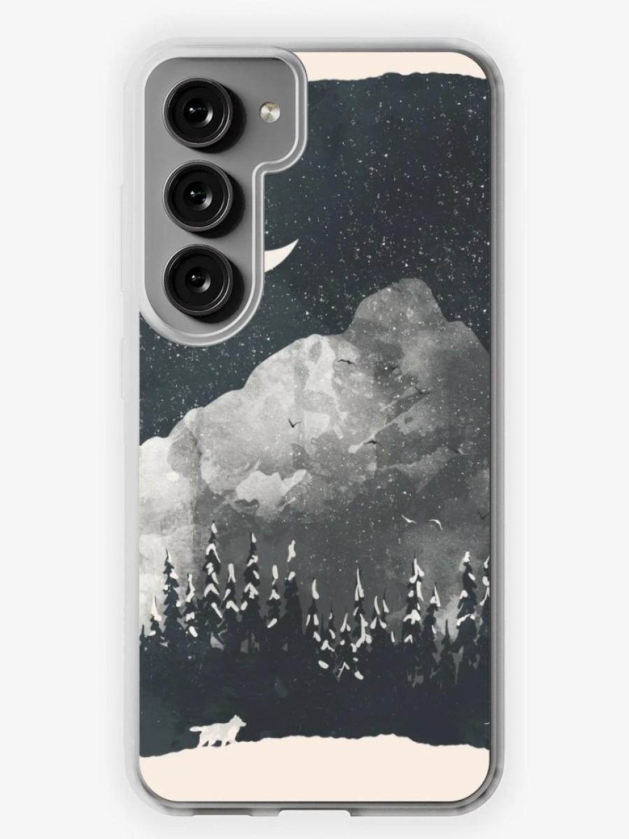 Redbubble Winter Finds The Wolf... Samsung Galaxy Phone Case Hot